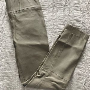 SPRWMN CROP LEATHER LEGGINGS